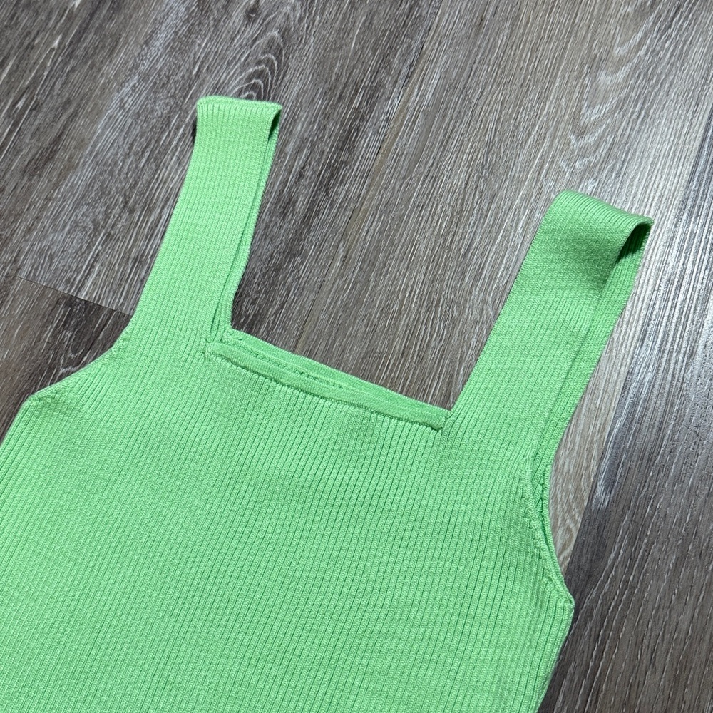 Green Ribbed Top - Picture 2 of 3